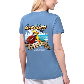 Women's Green Bay Packers Margaritaville Blue Game Time V-Neck T-Shirt