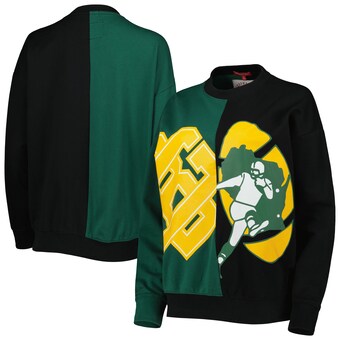 Women's Green Bay Packers Mitchell & Ness Green/Black Big Face Pullover Sweatshirt