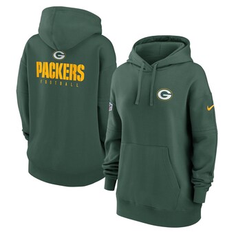 Women's Green Bay Packers Nike Green 2023 Sideline Club Fleece Pullover Hoodie