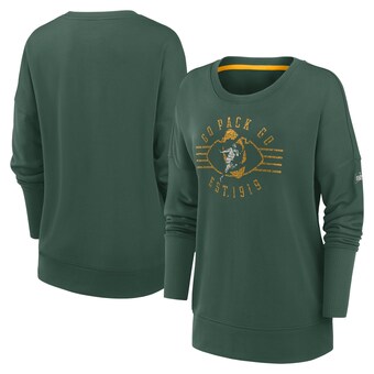 Women's Green Bay Packers Nike Green Rewind Playback Icon Performance Pullover Sweatshirt