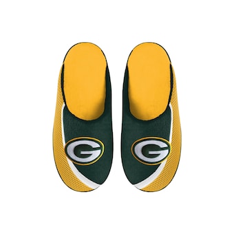 Youth Green Bay Packers FOCO Big Logo Color Edge Slippers