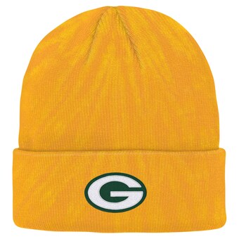 Youth Green Bay Packers Gold Tie-Dye Cuffed Knit Hat