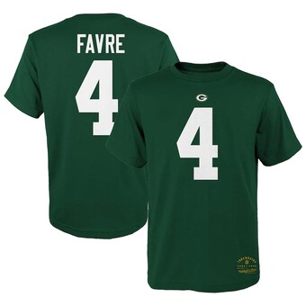 Youth Green Bay Packers Brett Favre Mitchell & Ness Green Retired Retro Player Name & Number T-Shirt