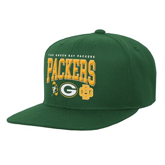 Youth Green Bay Packers Mitchell & Ness Green Champ Stack Flat Brim Snapback Hat