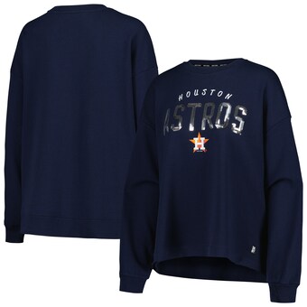 Women's Houston Astros DKNY Sport Navy Penelope Pullover Sweatshirt