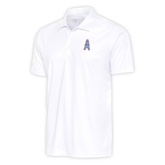 Men's Houston Oilers Antigua White Team Logo Throwback Big & Tall Tribute Polo