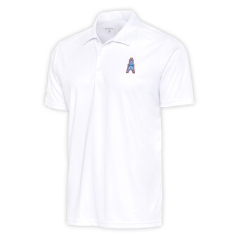 Men's Houston Oilers Antigua White Team Logo Throwback Tribute Polo