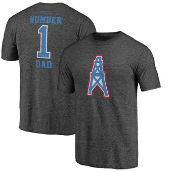Men's Houston Oilers Fanatics Heathered Charcoal Greatest Dad Retro Tri-Blend T-Shirt