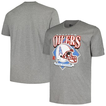 Men's Houston Oilers New Era Gray Big & Tall Gridiron Classics Helmet Historic Mark T-Shirt