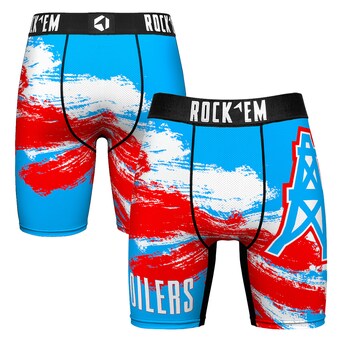 Men's Houston Oilers Rock Em Socks Gridiron Classic Paint Boxer Briefs