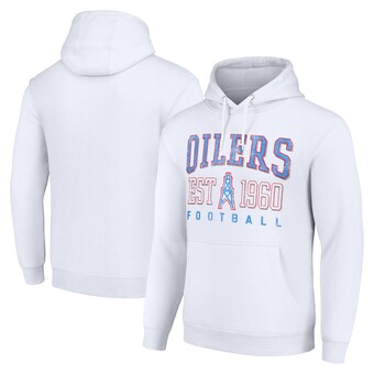 Unisex Houston Oilers Starter White Throwback Logo Pullover Hoodie