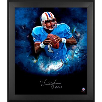 Autographed Houston Oilers Warren Moon Fanatics Authentic Framed 20'' x 24'' In Focus Photograph with "HOF 06" Inscription