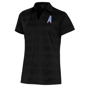 Women's Houston Oilers Antigua Black Throwback Logo Compass Polo