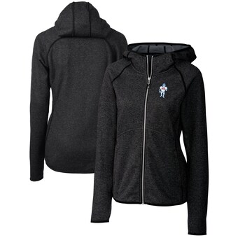 Women's Houston Oilers Cutter & Buck Heather Charcoal Throwback Logo Mainsail Full-Zip Jacket