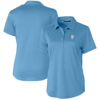 Women's Houston Oilers Cutter & Buck Light Blue Throwback Logo Prospect Textured Stretch Polo