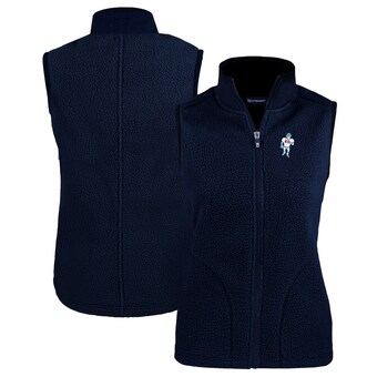 Women's Houston Oilers Cutter & Buck Navy Throwback Cascade Eco Sherpa Fleece Vest