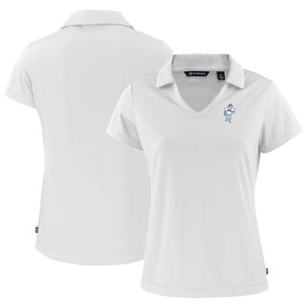 Women's Houston Oilers  Cutter & Buck White Throwback Daybreak Eco Recycled V-Neck Polo