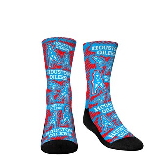 Youth Houston Oilers Rock Em Socks Gridiron Classics Throwback Logo Sketch Crew Socks