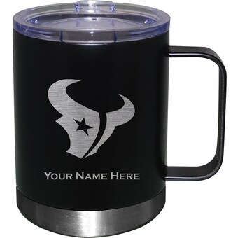 Black Houston Texans 12oz. Personalized Stainless Steel Lowball with Handle