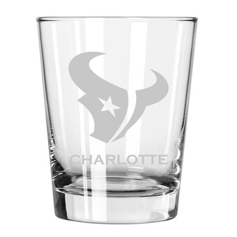 Houston Texans 15oz. Personalized Double Old Fashion Etched Glass