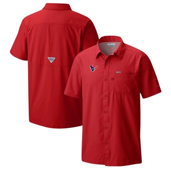 Men's Columbia  Red Houston Texans Slack Tide Omni-Wick Button-Up Camp Shirt