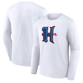 Men's Fanatics  White Houston Texans Secondary Logo Long Sleeve T-Shirt