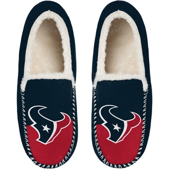 Men's FOCO Houston Texans Colorblock Moccasin Slippers