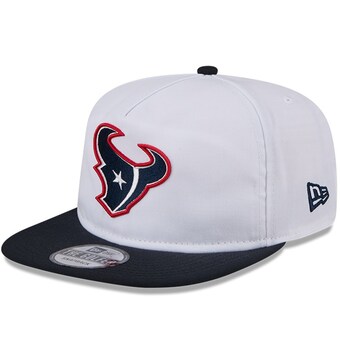 Men's New Era White/Navy Houston Texans 2024 NFL Training Camp Golfer Snapback Hat