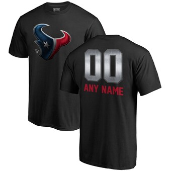 Men's NFL Pro Line by Fanatics Black Houston Texans Personalized Midnight Mascot T-Shirt