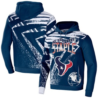 Men's Houston Texans NFL x Staple Navy All Over Print Pullover Hoodie