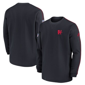 Men's Nike Navy Houston Texans Alternate Logo Coach Long Sleeve T-Shirt