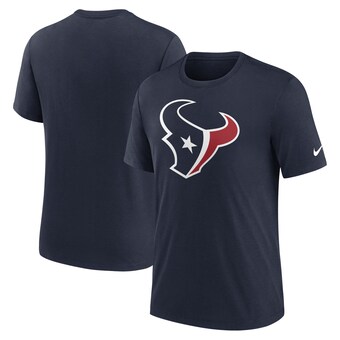 Men's Nike Navy Houston Texans Rewind Logo Tri-Blend T-Shirt