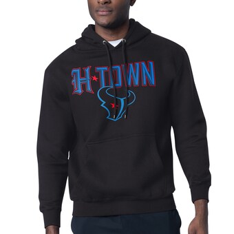 Men's Starter Black Houston Texans H-Town Graphic Fleece Pullover Hoodie