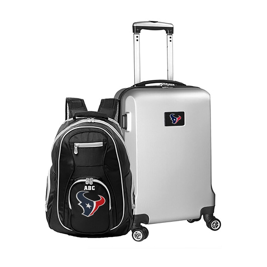MOJO Silver Houston Texans Personalized Deluxe 2-Piece Backpack & Carry-On Set