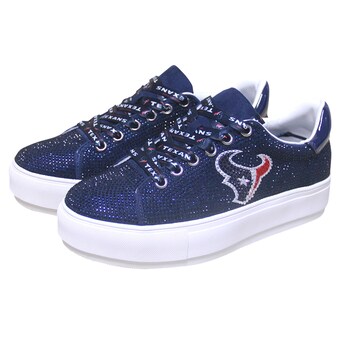 Women's Cuce Navy Houston Texans Team Colored Crystal Sneakers