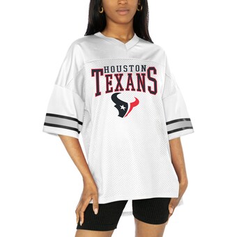 Women's Gameday Couture White Houston Texans Top Recruit Side Slit V-Neck Fashion Jersey