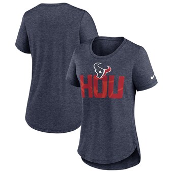Women's Nike Heather Navy Houston Texans Local Fashion Tri-Blend T-Shirt