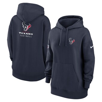 Women's Houston Texans Nike Navy 2023 Sideline Club Fleece Pullover Hoodie