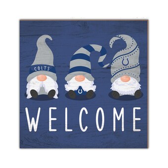 Indianapolis Colts 10'' x 10'' Welcome Gnomes Sign