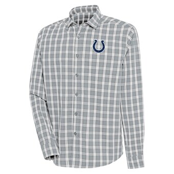 Men's Indianapolis Colts  Antigua Heather Gray/Charcoal Carry Long Sleeve Button-Up Shirt