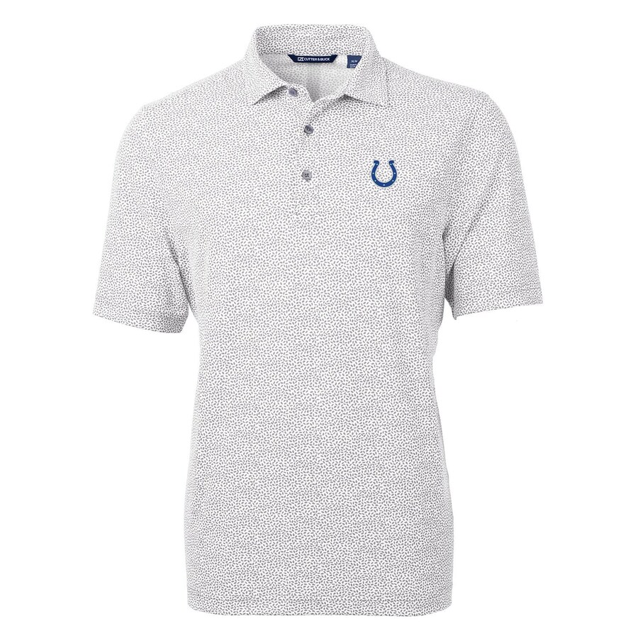 Men's Indianapolis Colts Cutter & Buck Gray Virtue Eco Pique Botanical Print Polo