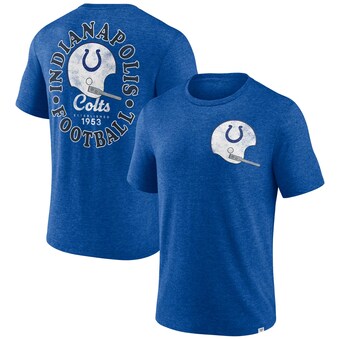 Men's Indianapolis Colts Fanatics Heather Royal Oval Bubble Tri-Blend T-Shirt