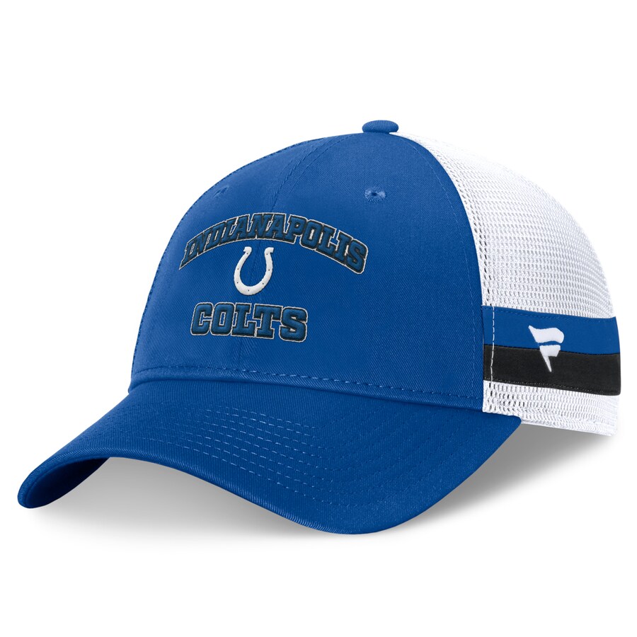 Men's Indianapolis Colts  Fanatics Royal/White Fundamentals Side Stripe Trucker Adjustable Hat