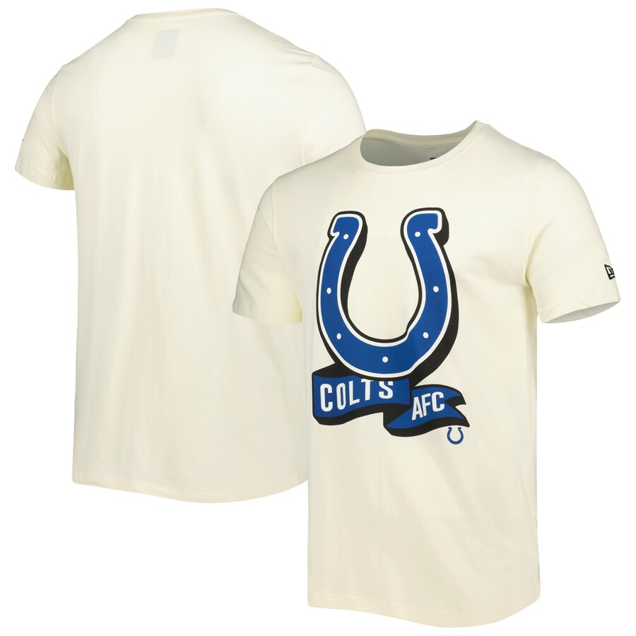 Men's Indianapolis Colts New Era Cream Sideline Chrome T-Shirt