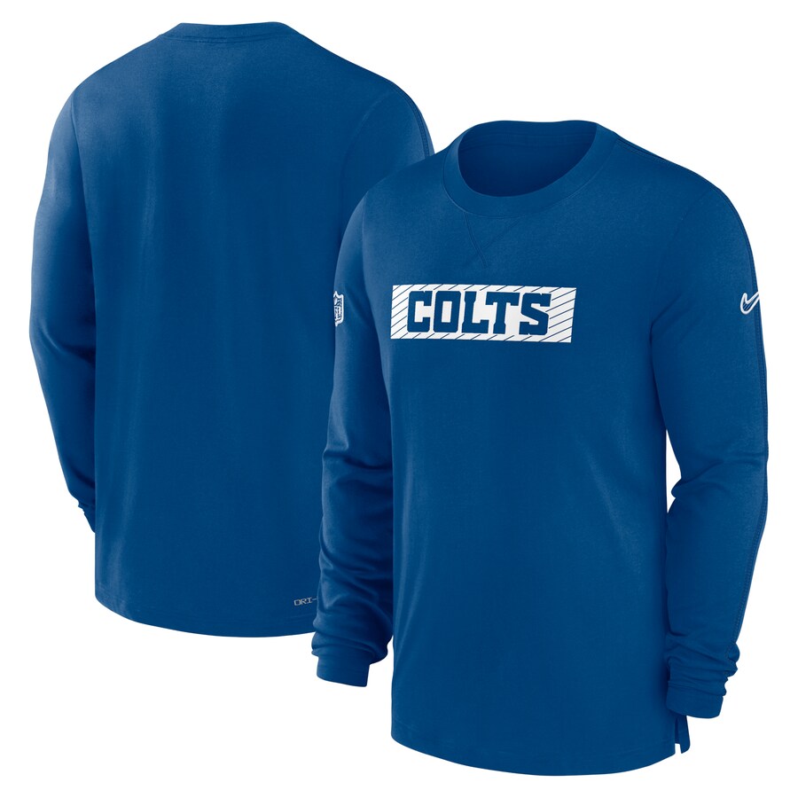 Men's Indianapolis Colts Nike Royal Sideline Player Performance Long Sleeve T-Shirt