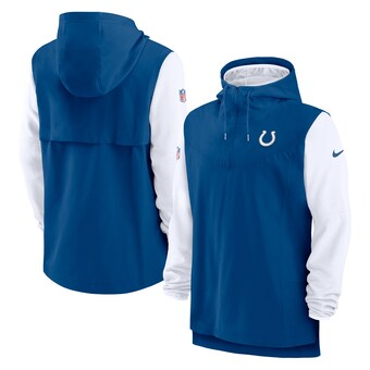 Men's Indianapolis Colts Nike Royal/White Sideline Player Quarter-Zip Hoodie