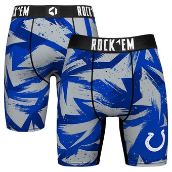 Men's Indianapolis Colts  Rock Em Socks Royal Game Paint Boxer Briefs