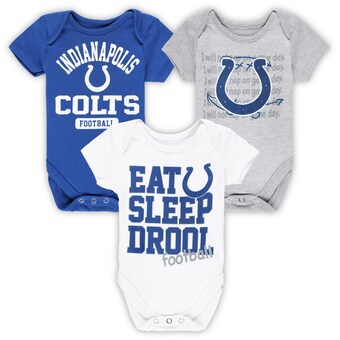 Newborn & Infant Indianapolis Colts Royal/White Eat, Sleep, Drool Football Three-Piece Bodysuit Set