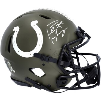 Autographed Indianapolis Colts Peyton Manning Fanatics Authentic Riddell 2022 Salute to Service Speed Authentic Helmet