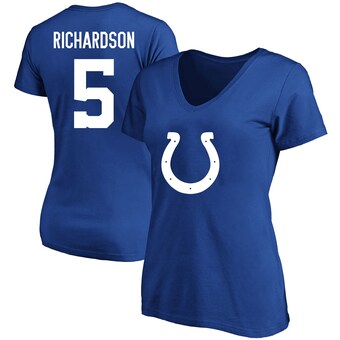 Women's Indianapolis Colts Anthony Richardson Royal Plus Size Fair Catch Name & Number V-Neck T-Shirt